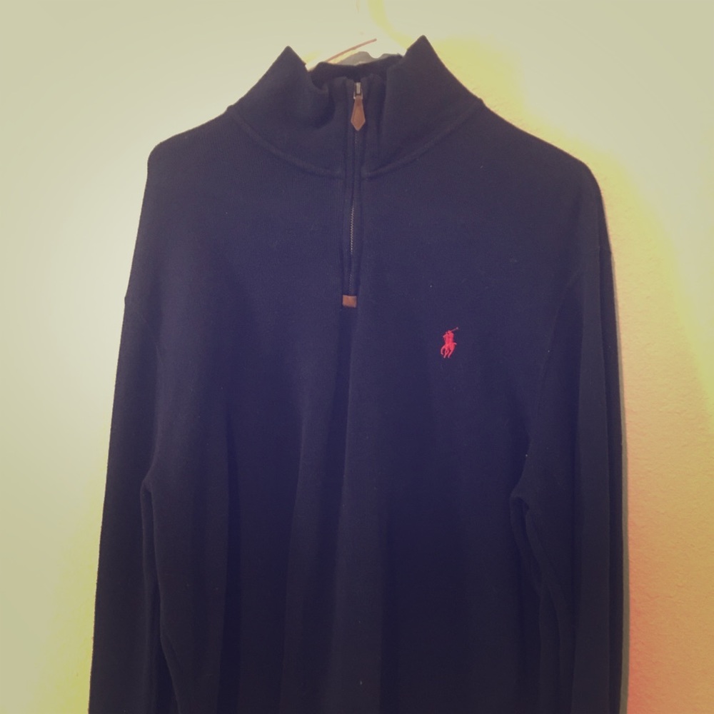 Dark blue Polo half zip sweater
